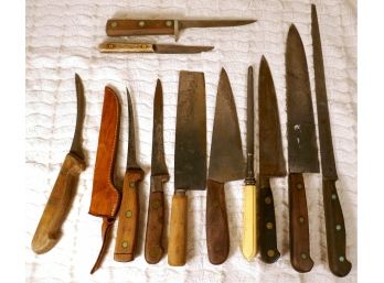 Lot Of Vintage Knives Not Stainless Steel