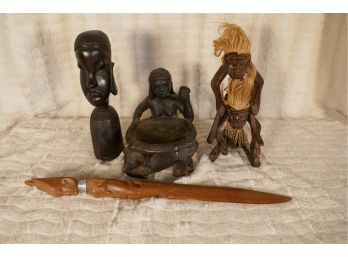 Tribal Wood Carving Lot