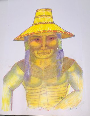 Native Amercan Portrait Print 17 X 11 Inches Mike Krise Artist