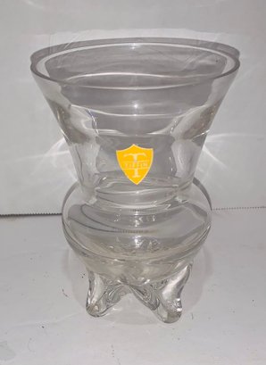 Tiffin Footed Glass Vase With Attached Crest Tiffin Oh For 100 Years