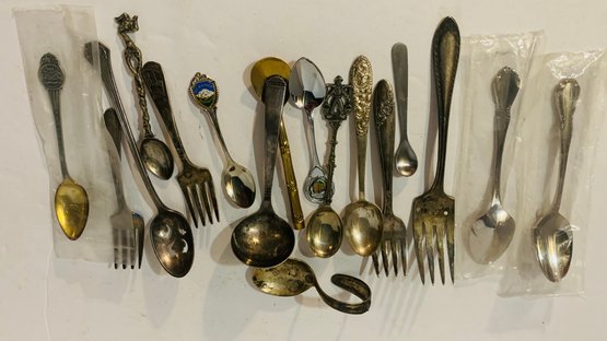 Variety Of Assorted Spoons Forks & Knives