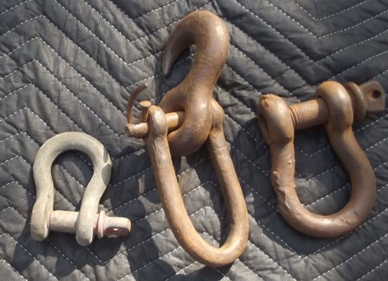 Assorted Shackles Or Clevis For Towing Industrial Use One With Hook