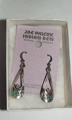 Joe Wilcox Indian Den Sterling Silver Earrings Sedona Arizona New In Box