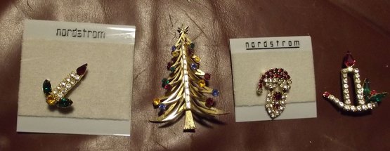 Christmas Jewelry Treasure Package Multi Colored Jeweled Tree A Fabulous Candle Plus Nordstom's Candle & SANTA