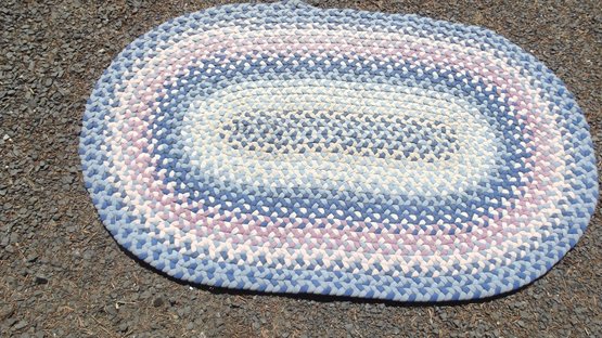 Beautiful Blue Woven Rug 51 X 32 Inches Can't Believe It Didn't Sell