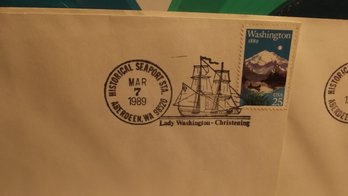 2 Lady Washington 1st Day Issue Commemorative Envelopes Big & Small