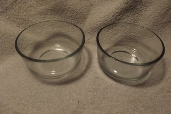 Two Vintage Anchor Hocking Clear Bowls  5 X 2.5 Inches Mint Feel The Thickness