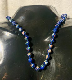 Cloisonne Inspired Designer Bead Necklace  Looks Costly