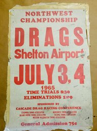 1965 Northwest Drag Racing Championship Poster.Shelton Wa. Airport