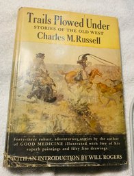 Charles M Russell 'Trails Plowed Under' 1st Ed, Hard Bound Book W/ Dust Cover
