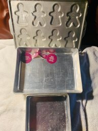 Three New Aluminum Cooking A Sheet A Pan A Cookie Mold