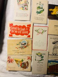 Early Post Card Lot Dating To 1909 W/ One Cent Stamps
