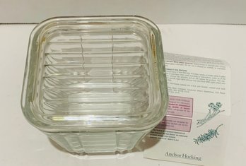 Awesome Covered Anchor Hocking Refridgerator Dish New W/ Papers Included