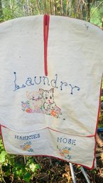 Very  Nice Hanging Laundry Bag With Embroidery And Cute Graphics. Look & See