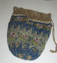 Bohemian Beaded Sack Style Purse From The 1970's Way Cool