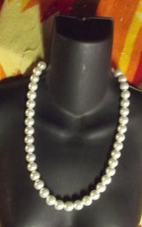 Two White Pearl Style Necklaces