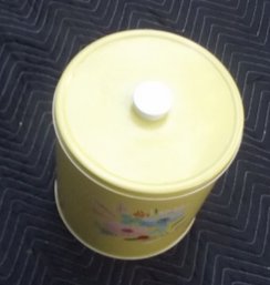 Large Bright Yellow Tin Canister For Kitchen Counter