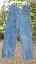 Mens' Carharrt Blue Jeans 34 X 32 Very Good Condition