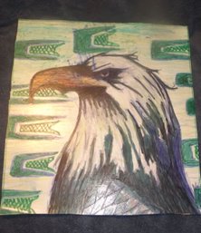 Raven 11 X 10 1/2 Inches Native American Mike Krise Original Painting