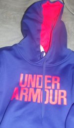 Under Armour Hoodie Blue W/ Orange Medium Excellent