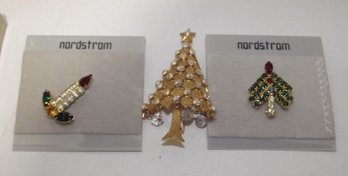 MYLU Coro Christmas Tree Free Standing & Brooch  2 Nordstrom New On Cards