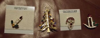 Christmas Jewelry Treasure Package Multi Colored Jeweled Tree A Fabulous Candle Plus Nordstom's Candle & SANTA