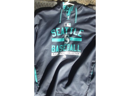 Seattle Mariners Hoodie Coat. Waterproof Shell Licensed Majestic Size Large