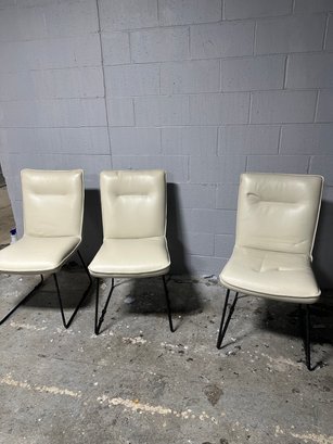 MCM Leather Dining Side Chairs