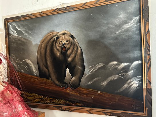 Grizzly Bear Velvet Painting