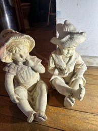 Vintage Ceramic Boy And Girl Figures