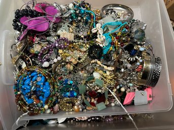 Huge 50 Pound Bin Of Costume Jewelry