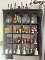 Collectible Bell Lot On Wall Shelf Display