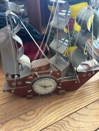 Pair Of Mcm Ship Clock Lamps