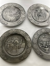 International Pewter 1776 1976 Bicentennial Plate Collection Heavy Pewter