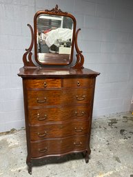 Antique Oak Highboy Dresser