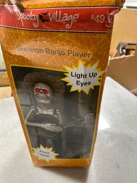 Spooky Village Skeleton Banjo Player Haloween