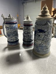 Lot Of 3 German Style Steins Avon Goebel