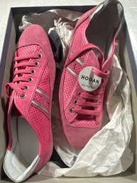 Ladies Hogan Low Top Sneakers Pink