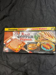 Stovetop Panini Sandwich Maker Red Copper