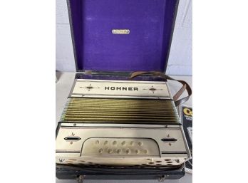 Antique Hohner Accordion In Case