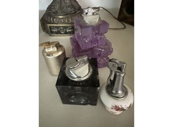 Retro Table Lighter Lot Ashtray