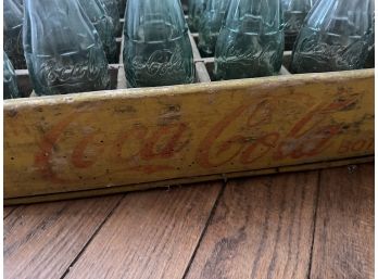 Vintage Coke Bottles In Wood Case