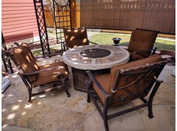 Gas FirePit Table W/ 4 Chairs