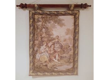 Vintage French Tapestry W/Rod