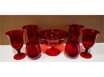 Red Glass Set