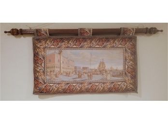 Vintage Italian Tapestry W/Rod