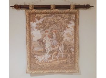 Vintage French Tapestry W/Rod