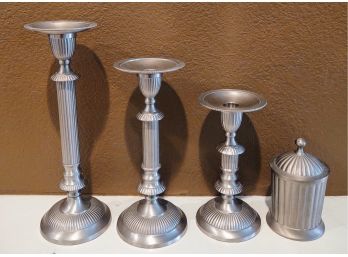 Candle Sticks And Canister