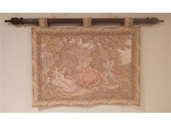 Vintage French Tapestry W/Rod