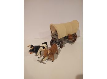 Covered Wagon And Cattle